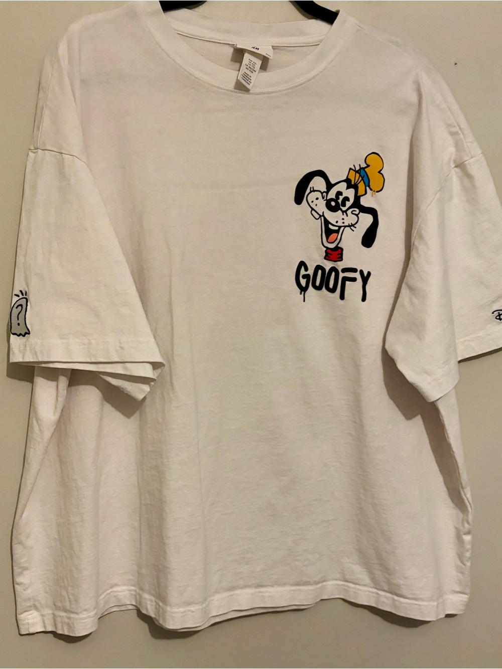 H&M Disney Goofy Oversized Trevor Andrew’s Collection Boxy White Tshirt XXL 2x